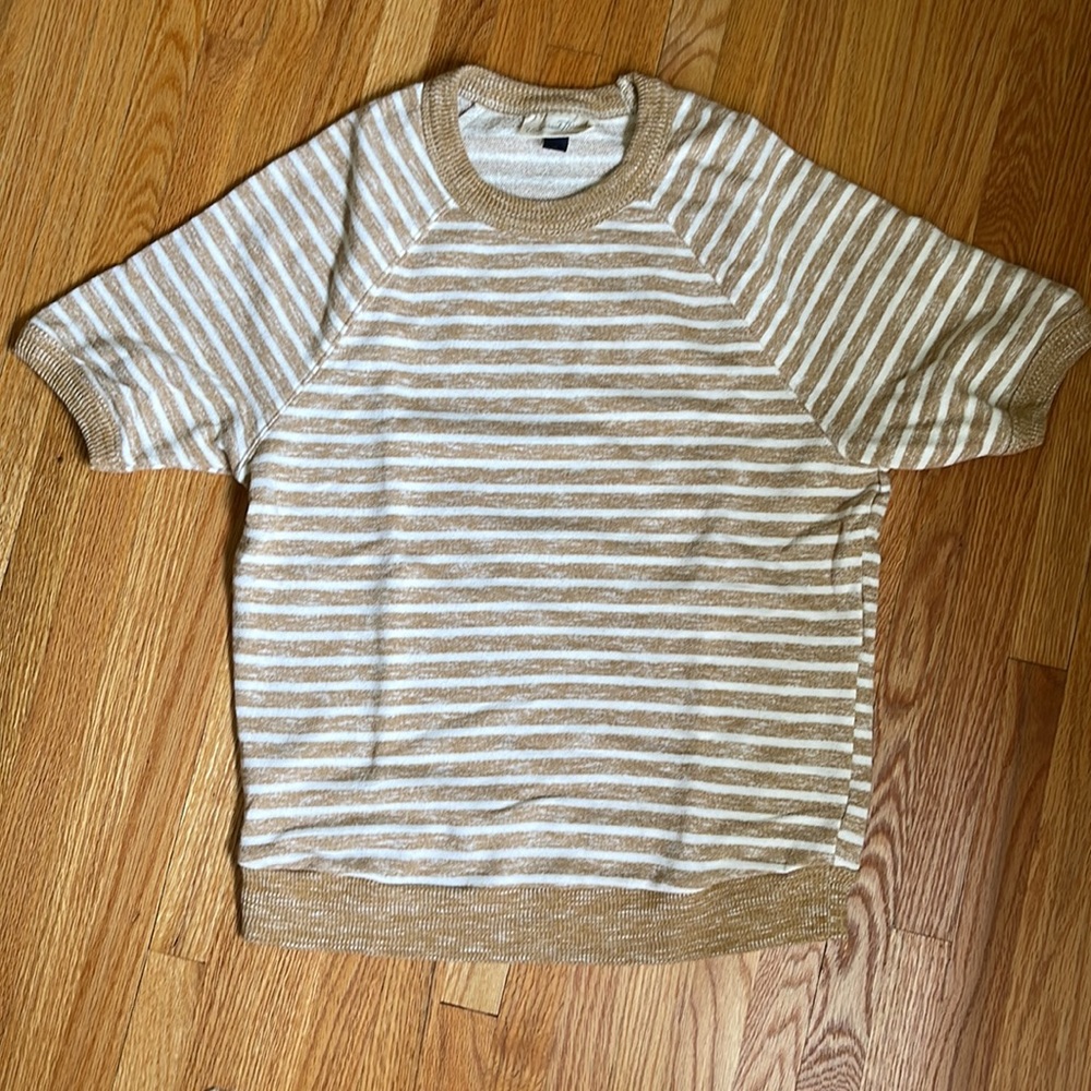 Universal Thread Tan and White Striped Sweater Shirt Size XS